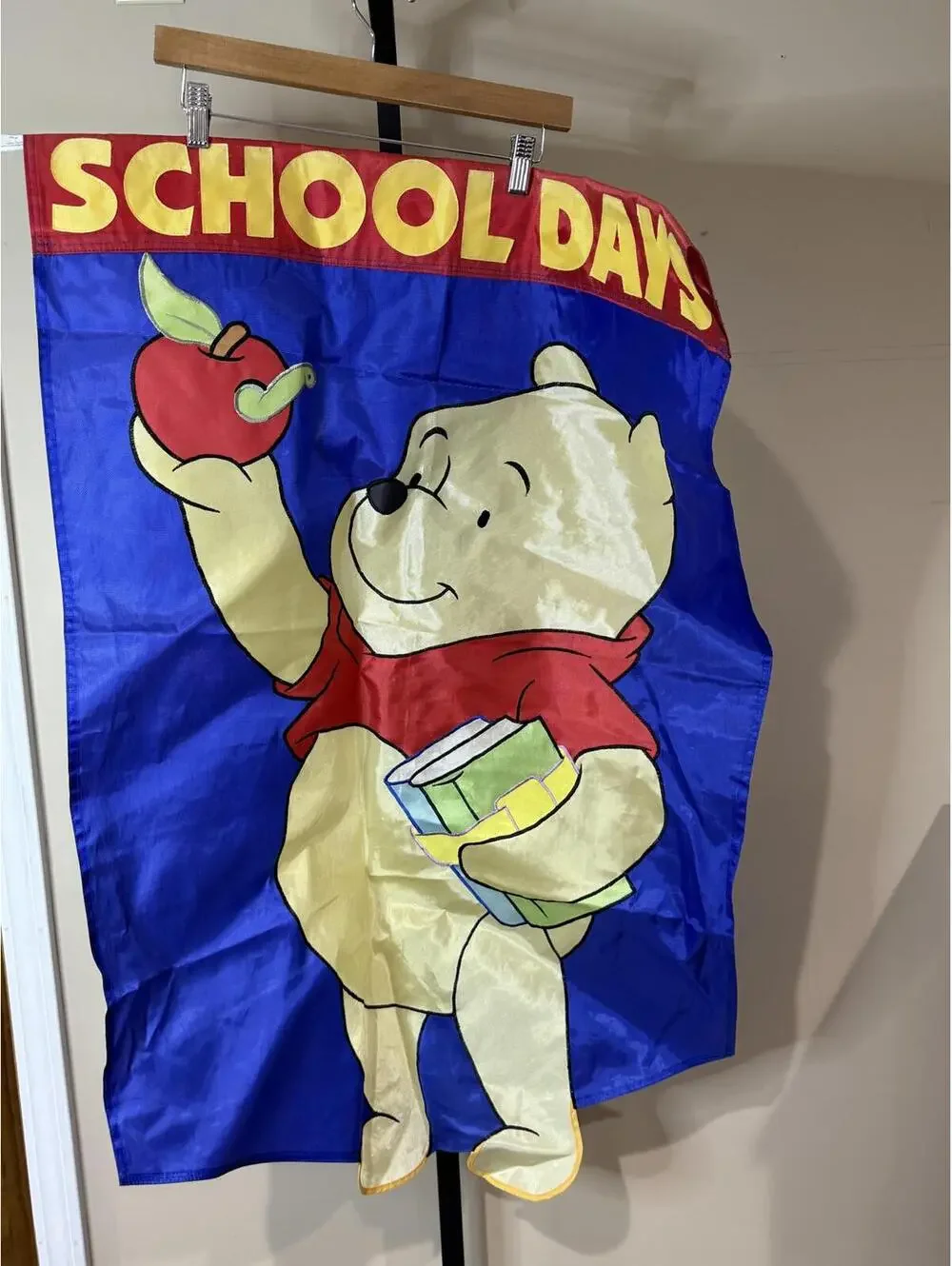 Vintage Winnie the Pooh School Days Decorative Flag